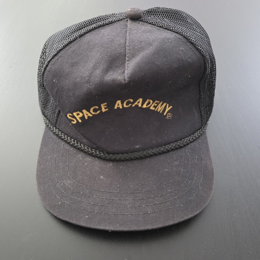 U.S. Space Academy Snapback Hat‎ Trucker Cap Mesh Back Black Yupoong